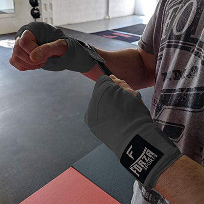 Forza Sports 180" Mexican Style Boxing and MMA Handwraps - color: Gray