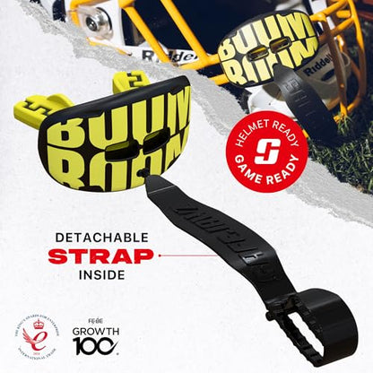 SAFEJAWZ Lip Guard, Football Mouth Guard with Detachable Strap - color: Boom