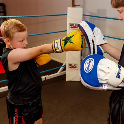 Farai Kids Boxing Gloves 6-oz Kickboxing Muay Thai Training MMA Sparring Gloves, Best Gloves for Training on Punching Bag, Focus Pads Practice - color: Yellow