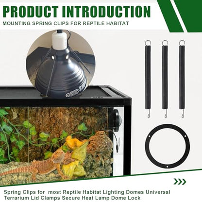 Mounting Spring Clips for Reptile Habitat Lighting Domes, Fits most reptile lighting domes,terrarium mesh screens, and heat lamp covers.Most Standard Domes and Screen Covers (1 pack) - size: 1 pack