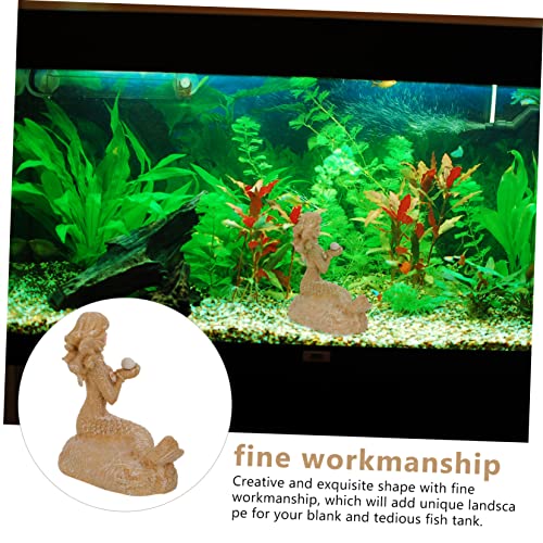 ABOOFAN 1pc Mermaid Statue Aquarium Decor Underwater Ornament for Fish Tanks Landscape Supplies Vivid Design for Aquatic Adornment for