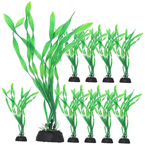 DECHOUS 10Pcs Artificial Aquarium Plants Realistic Fish Tank Decoration Durable Desktop Aquarium Accessory for Fish Tanks Ponds and Aquatic Landscapes