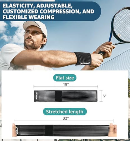 2-Pack High-Elastic Wrist Support Straps Wrist Compression Bandage - Wrist Wraps Wristbands for Carpal Tunnel Arthritis Tendonitis Weightlifting Tennis Basketball - Breathable Soft (Black) - color: Black