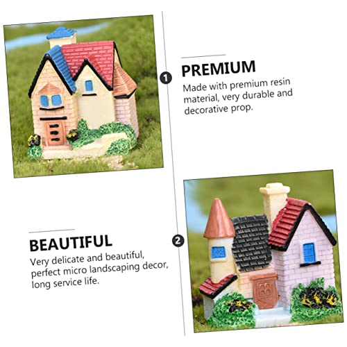 GANAZONO 4pcs Aquarium Accessories Resin Villa Ornament House Model for Landscape Decor for Garden Lovers Random Style