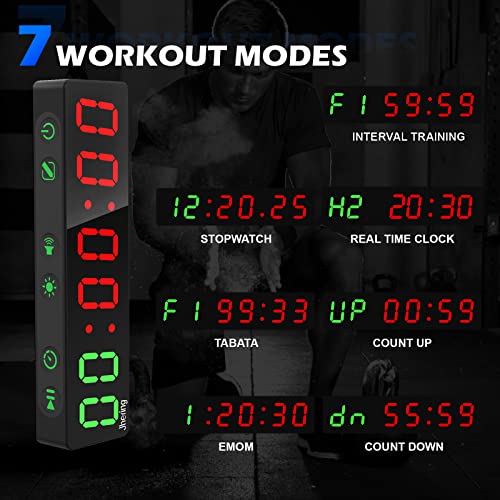 Gym Timer, Portable, Interval Timer with Rechargeable Battery and Built-in Magnet, LED Digital Anti Vertigo Display, Upgraded Workout Clock for Home Gym Garage Fitness - color: 1" Black 2