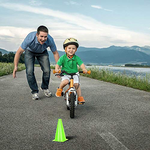 Alyoen 9 inch Traffic Cones, Plastic Sport Cones, Green Soccer Training Cones for Outdoor Activity & Festive Events (Sets of 10/15/ 20) - color: Green-10 Pack