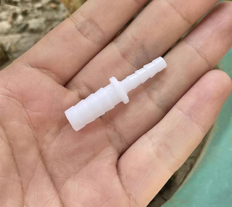 Plastic Hose Barb Reducer Pipe fittings, 1/4" to 3/16" Hose ID Connectors Joint Splicer Mender Adapter Union Boat Water Air Aquarium O2 Fuel (Pack of 4)