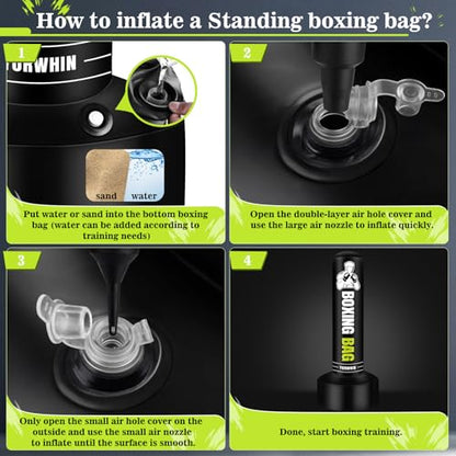Freestanding Punching Bag for Adults Teens, Heavy Bag with Gloves, Pump | 70'' Heavy Boxing Bag with Stand, Women Men Standing Kickboxing Bag for MMA Training Muay Thai Fitness Karate Home Gym