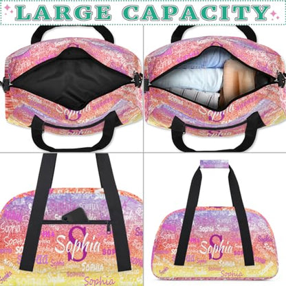 Personalized Girls Dance Sport Duffel Bag, Bling Glitters Colorful - color: Color 16