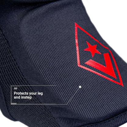 Revgear Dominator Muay Thai Shin Guard, MMA, Kickboxing. Cloth with Instep - color: Black, size: Large