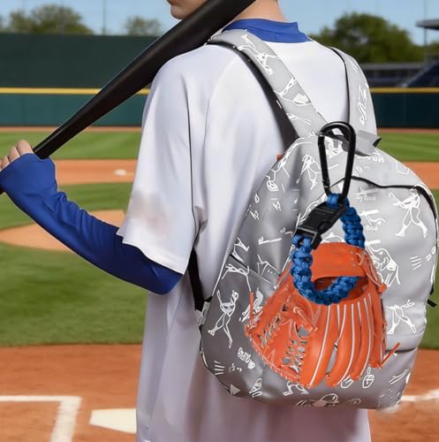Baseball Glove Clip for Hanging Bags,Portable Paracord Gear Holder with Hook Clip,Sports Equipment Drying Rack for Baseball Softball Gloves - style: 2-blue