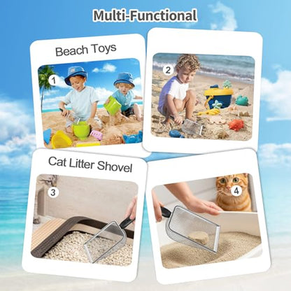3pcs Soil Sifter for Gardening, 2.8/3.8/5mm Mesh Sieve with Ergonomic Handle for Sand, Compost, Dirt, Rocks, Potting Soil Sifter, Landscaping, Beach, Cat Litter Shovels, Planting Tool Accessories