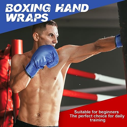 Kanayu 14 Pcs Boxing Gloves and Headgear Set for Beginners Youth 16 Ounce Boxing Gloves Headgear Helmet Hand Wraps Mouth Guards Equipment for Beginners Training Equipment Gifts - color: Red, Blue