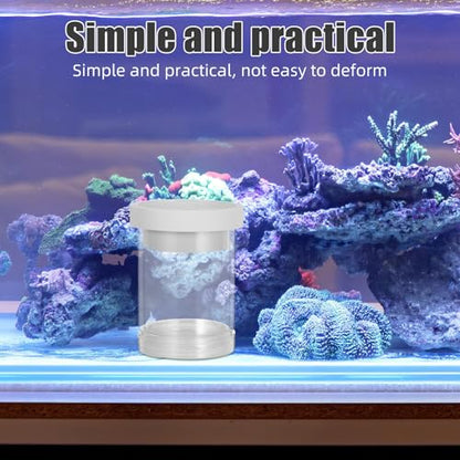 Kisangel Floating Fish Breeding Box for Aquarium Tank, Guppy Egg Incubation Chamber with Divider and Mesh Net, Small White Floating Isolation Incubator for Fry Nursery and Fish Hatchery