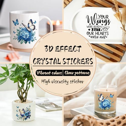 UV DTF Cup Wrap Transfer Stickers, 2 Sheets Butterfly Quotes Rub On Transfers for Tumblers Glass Cups Mugs Water Bottles - style: Butterfly Quotes