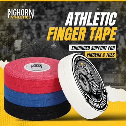 Bighorn Athletics Finger Tape, 0.3" x 45', 8 Rolls, Black/Blue/Red/White - color: Black, Blue, Red, White, size: 0.3-Inch