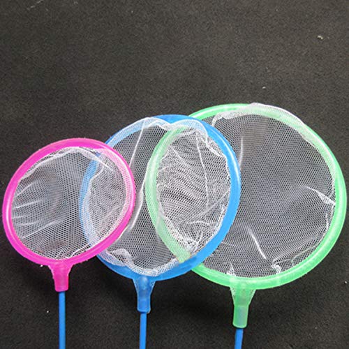 NGe Aquarium Fish Net Small Nylon Fishing Nets with Plastic Handle for Fish Tank(2.8"/3.5"/4.33",Blue,Pink,Green)