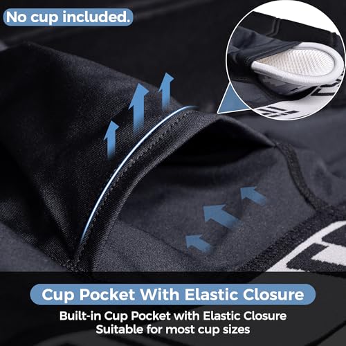 Men Baseball Padded Sliding Shorts with Cup Pocket N0 Cup - color: Black, size: Small
