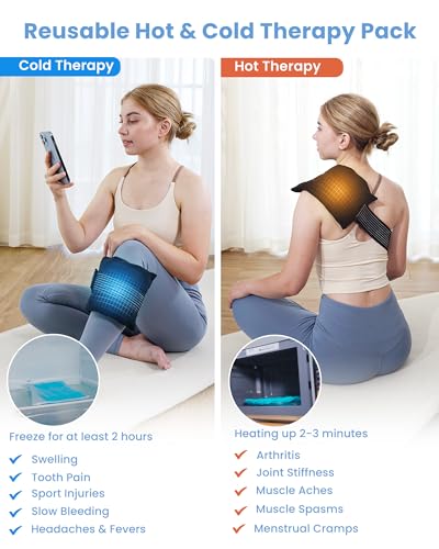 2 Ice Packs for Injuries Reusable, Cold and Hot Packs for Injuries, Joint Pain, Muscle Soreness, and Body Inflammation, Adjustable Ice Packs Wraps for Knees, Back, Shoulders, Arms, and Legs - size: Medium