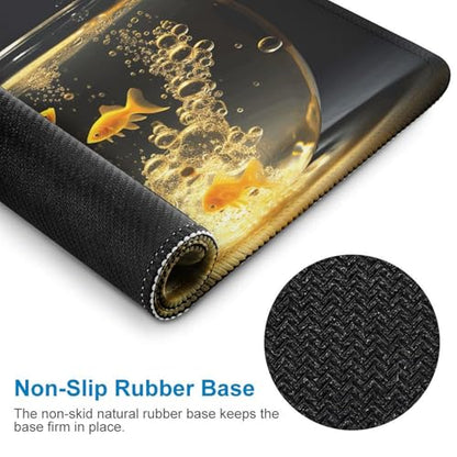 Mousepad Fish in Fish Tank MouseMats with Non-Slip Base MousePads for Man Woman Computer Desktop Protection Mat Desk Mat with Stitched Edges - size: 9.8"x11.8"