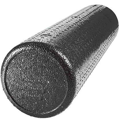 JFIT High Density Foam Roller – EPP Deep Tissue Massage Roller for Muscle Recovery, Myofascial Release & Stretching - color: Black (New), size: 24-Inch