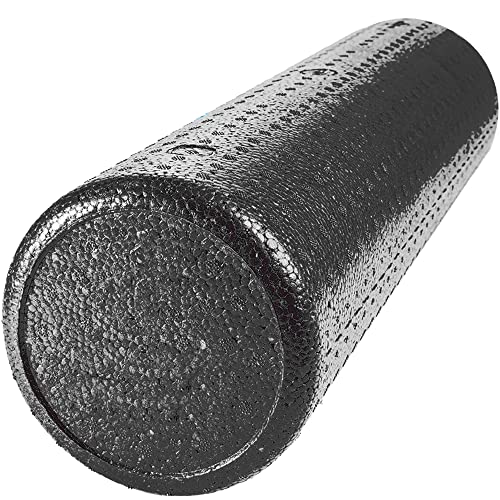 JFIT High Density Foam Roller – EPP Deep Tissue Massage Roller for Muscle Recovery, Myofascial Release & Stretching - color: Black (New), size: 24-Inch