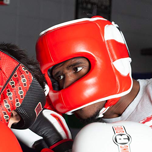 Ringside Deluxe Face Saver Boxing Headgear - color: Red, size: Large-X-Large