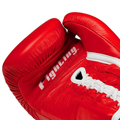 Fury Professional Lace Training Gloves - Lace Up Sparring Gloves for Boxing, Bag, and General Training - color: Red, size: 18 oz
