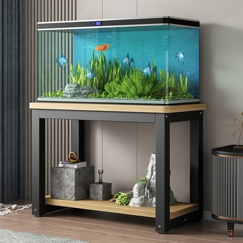 Black Fish Stand Cabinet - 2-Tier Reptile Terrarium Display Rack, Stylish Kitchen Storage Shelf, Large Capacity, Durable for Home Organization & Decor - color: A, size: 100x40cm(39 3/8"x15 3/4")