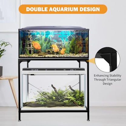 TONGMO 40 Gallon Fish Tank Stand, 2 Stands Metal Aquarium Stand, Aquarium Turtle Tank (40 Gallon-Black)