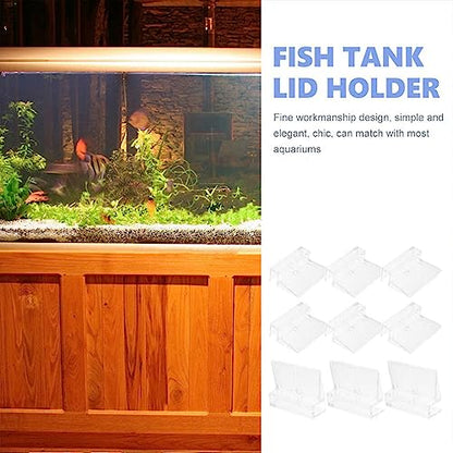 OSALADI 16pcs Acrylic Aquarium Lid Support Clips for Fish Tank Cover and Easy to Install Aquarium Accessories for Covers