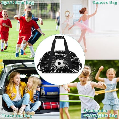 Custom Boys Sports Soccer Training Bag Abstract Black Background - color: Color 17