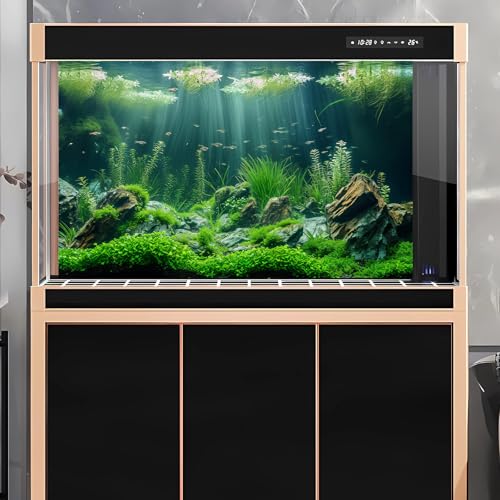 Underwater Aquarium Background Lush Green Aquatic Plants Fish Tank Background Rocks Stones with Moss Under The Sea Terrarium Background Tropical Underwater World Theme Aquarium Backdrop 24x16in - color: Green, size: 24(W)x16(H)in