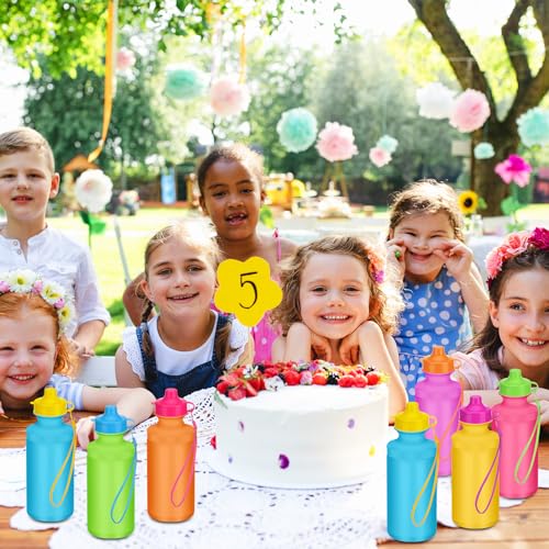 Zubebe 36 Pcs Sports Water Bottles Squeeze Bulk 21 oz | Reusable Plastic Water Bottles with Carry Strap, Back to School Supplies Summer Team Gifts for Students Travel Hiking Cycling - color: Rainbow Color