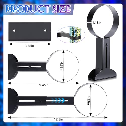 1 Pcs Sensory Bubble Tube Wall Bracket Extending 11 cm Diameter Wall Mounted Bubble Light Holder Water Floor Lamp Holder to Prevent Spillages and Keep Fish Aquarium Tank Stand Safe (Black) - color: Black