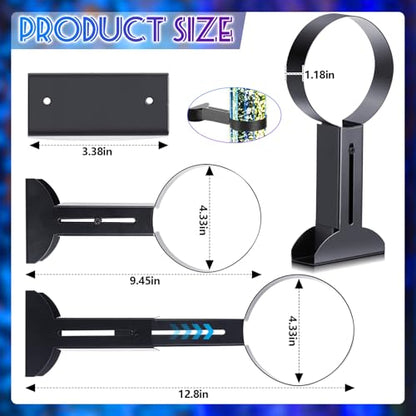 1 Pcs Sensory Bubble Tube Wall Bracket Extending 11 cm Diameter Wall Mounted Bubble Light Holder Water Floor Lamp Holder to Prevent Spillages and Keep Fish Aquarium Tank Stand Safe (Black) - color: Black
