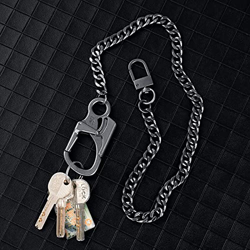 Ahiller Heavy Duty Key Wallet Chains for Men Biker - color: Gunmetal-bk-2p