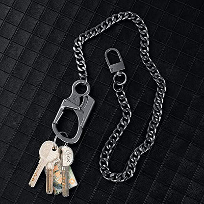 Ahiller Heavy Duty Key Wallet Chains for Men Biker - color: Gunmetal-bk-2p
