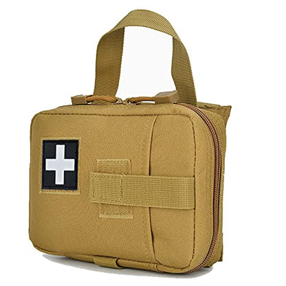 Upgrade Molle Rip Away Ifak Pouch, Tactical Small Belt First Aid Pouch Medical Utility EMT Pouch Only - color: TAN