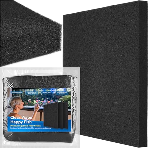 Aquarium Bio Filter Sponge Pad - Cut-to-Size Aquarium Filter Media for Fish Tank, Pond, Sump - Mechanical & Biological Filtration (18.5"x18.5"x1.6", 50PPI, 1 Pack) - size: 18.5"x18.5"x1.6" (50PPI) 1 PACK