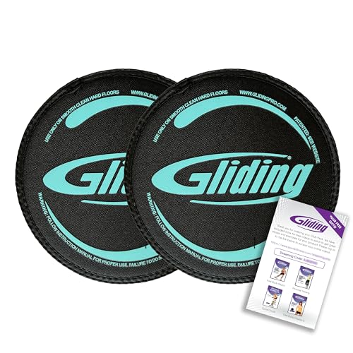 Gliding 9” Sliders for Working Out on Hardwood/Tile Floors, 1 Pair 4 Videos | The Original Exercise Sliders Disc for Full Body Fitness, Pilates, Core, Physical Therapy and Resistance Workouts - color: Black (Hardwood)