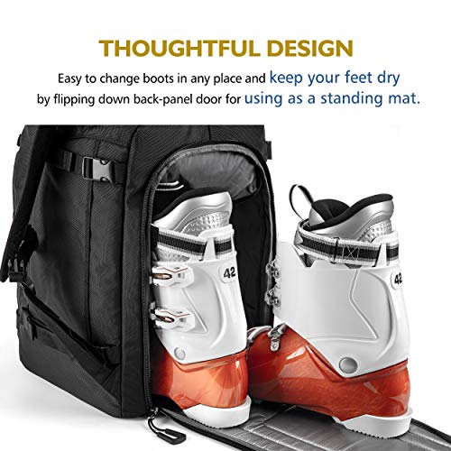 Unigear Ski Boot Bag Backpack 50L/70L for Helmet, Goggles, Skis & Snowboard - color: Black, size: 50L