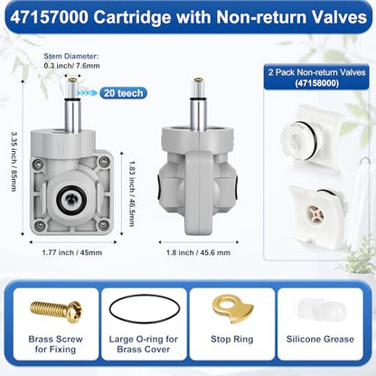 47157000 Shower Cartridge Compatible with Grohe Shower Valve, Tiief Cartridge with 47158000 Non-return Valves, Pressure Balance Cartridge Replacement Compatible with Grohe Tub and Shower Valve