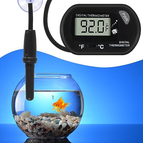 4Pcs Aquarium Thermometer Fish Tank Thermometer Reptile Fahrenheit Terrarium Water Temperature Indicator Test Digital with LCD Display Fahrenheit/Celsius - color: 4PCS