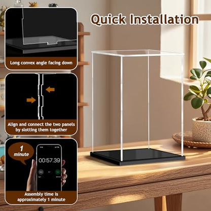 Acrylic Display Case for Collectibles, Clear Display Box 10x6x6in - size: 10 x 6 x 6 inches