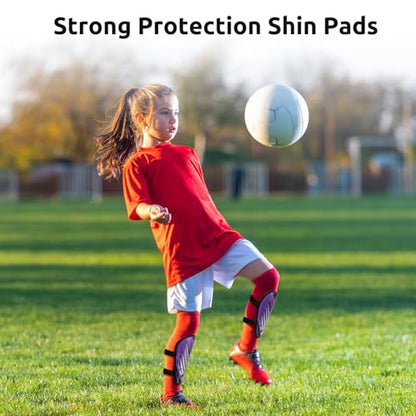 Shin Guards Soccer Kids Toddler, Shin Guard for Boys Girls 2-18 Years Old - color: Purple, size: X-Small