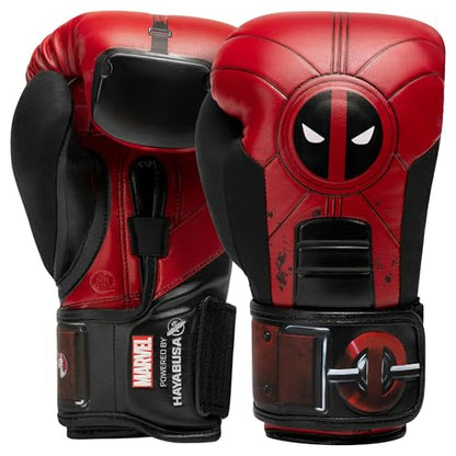 Hayabusa Marvel Hero Elite Boxing Gloves | Sparring and Training, Muay Thai Kickboxing, Fight Ready, Licensed Design, Padded Knuckle, 10oz 12oz 16oz, Men and Women - color: Deadpool, size: 10oz