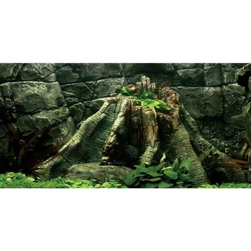 AWERT 72x16 inches Stone Aquarium Background River Bed & Lake Aquarium Vinyl Background Stone Fish Tank Background - size: 72x16in/180x40cm