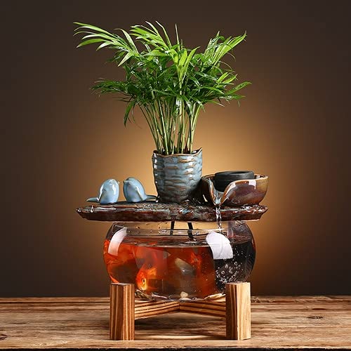 Fish Tank Office Decoration Aquarium Box Decoration Aquarium Fish Tank Small Fish Tank Circulating Ecological Landscape Decoration Aquarium Tank (Color : 3)