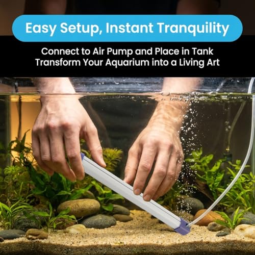Aquarium Bubble Bar,Nano Fish Tank Bubbler Curtain Wall Aquarium Air Stone Kit,Ultra-Fine Quiet Oxygen Diffuser Bubble Curtain Wall for Freshwater Saltwater(25cm)